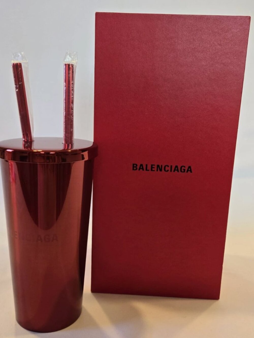 Authentic BALENCIAGA - Tumbler with Straw